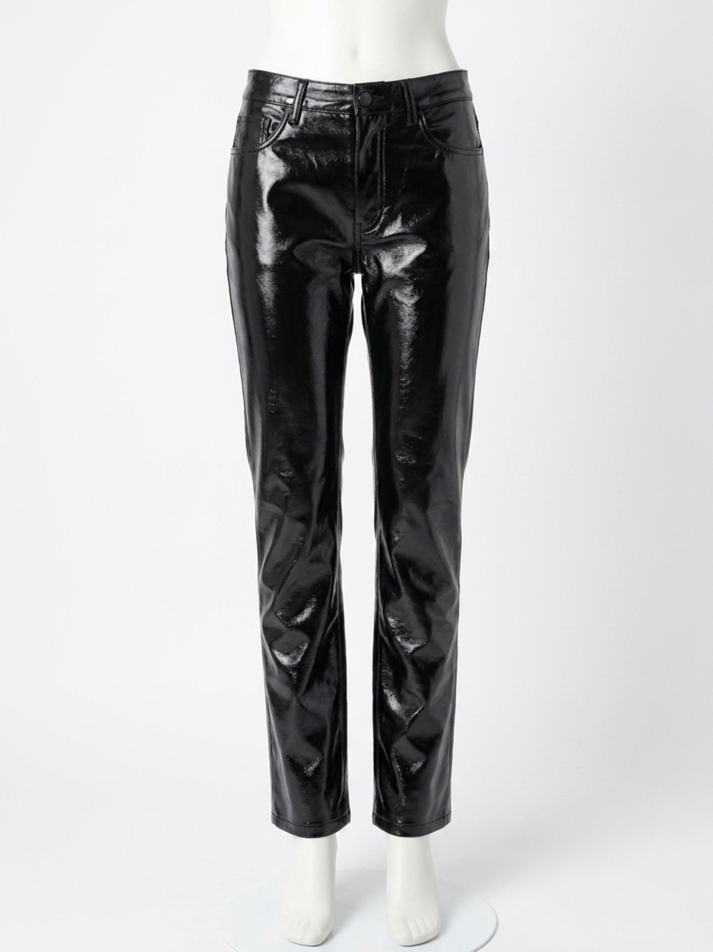NEW PROENZA SCHOULER lacquered-effect straight-leg trousers in black